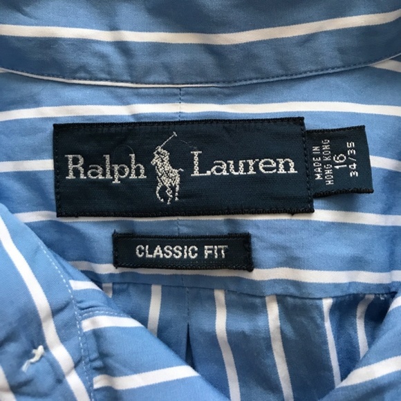 Polo Button Down Striped Men’s Classic Fit Pink Po - Picture 5 of 6